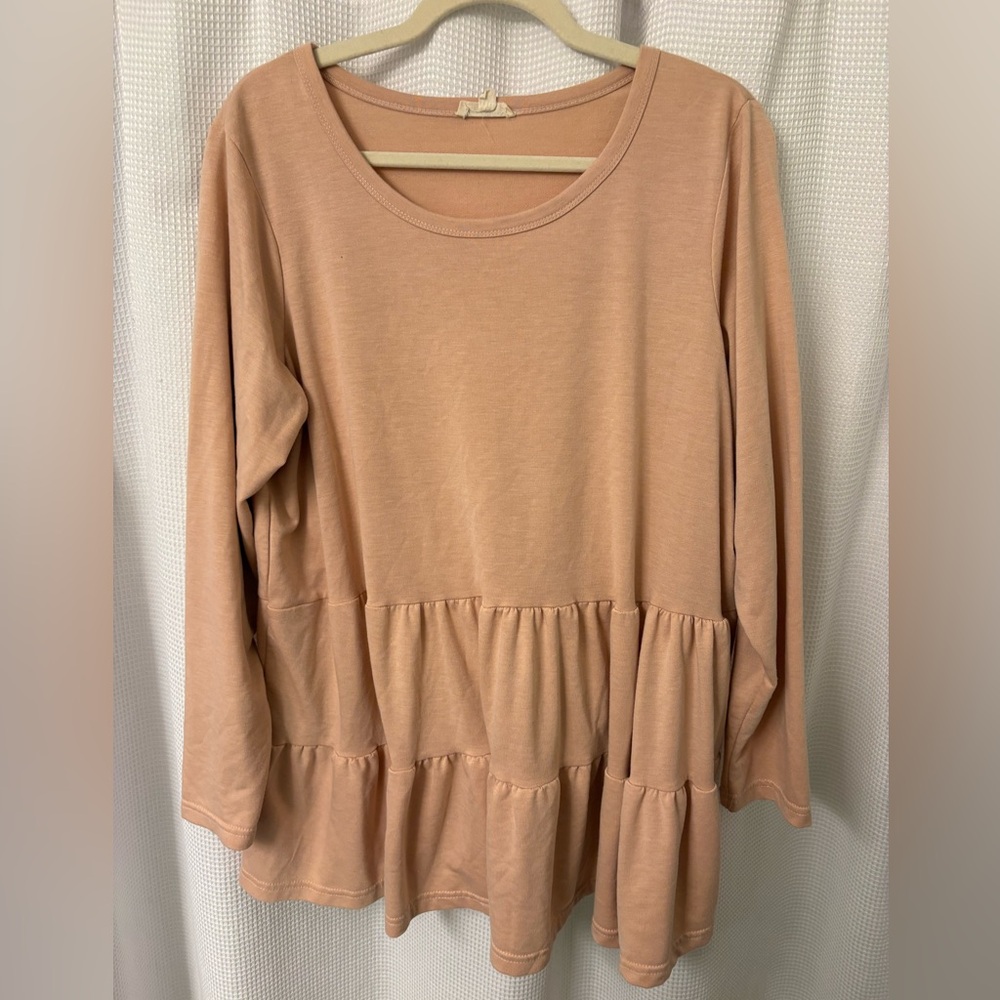 Elegant Peach Tiered Tunic